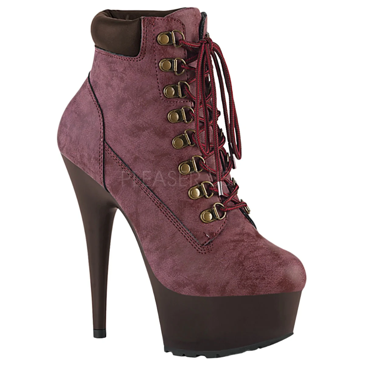 Pleaser DELIGHT 600TL 02 Boots Burgundy (UK5) - Image 2