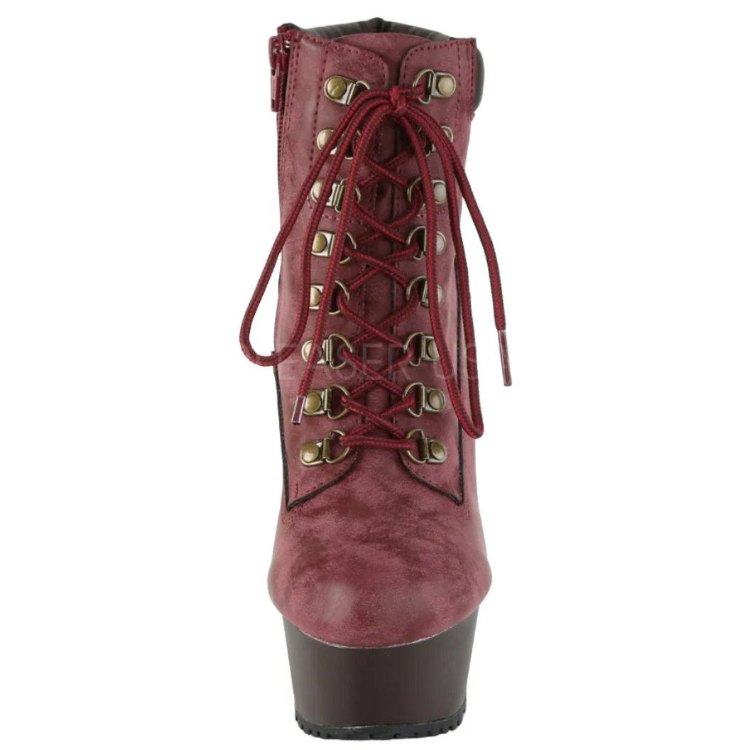 Pleaser DELIGHT 600TL 02 Boots Burgundy (UK5) - Image 3
