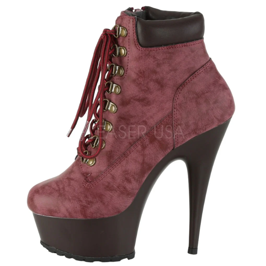Pleaser DELIGHT 600TL 02 Boots Burgundy (UK5) - Image 4