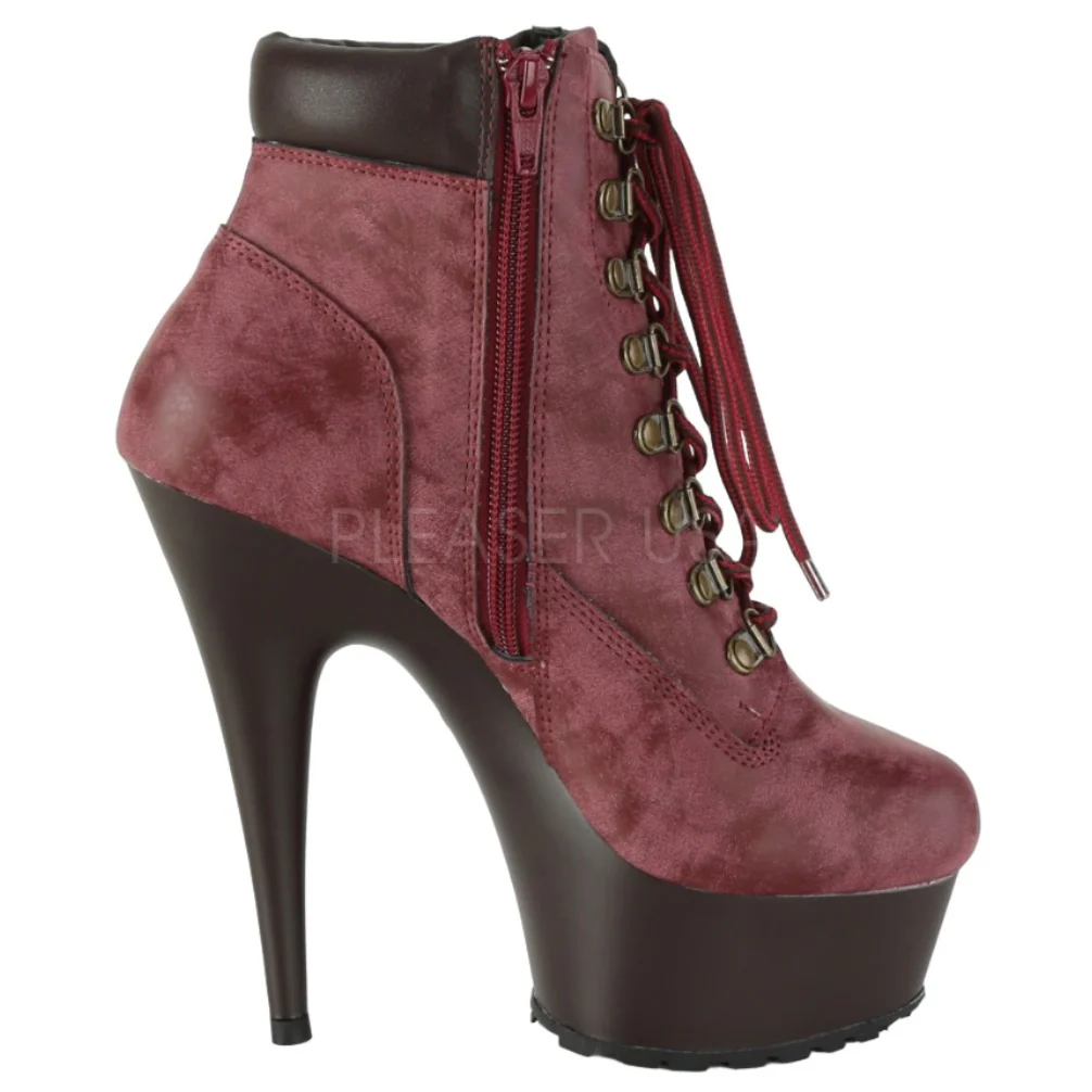 Pleaser DELIGHT 600TL 02 Boots Burgundy (UK5) - Image 6