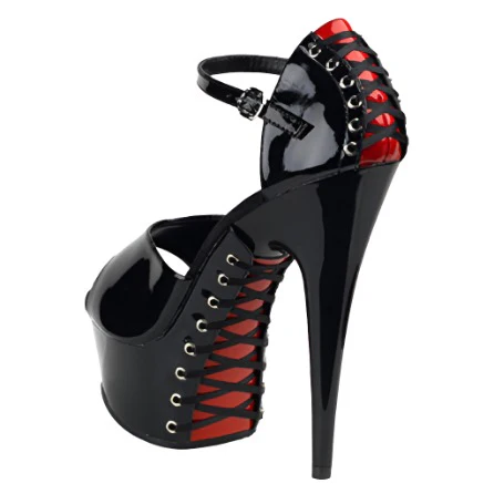 Pleaser DELIGHT 660FH Shoes Black/Red (UK6, 7, 8, 10) - Image 3