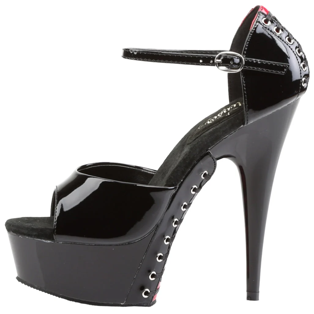 Pleaser DELIGHT 660FH Shoes Black/Red (UK6, 7, 8, 10) - Image 4
