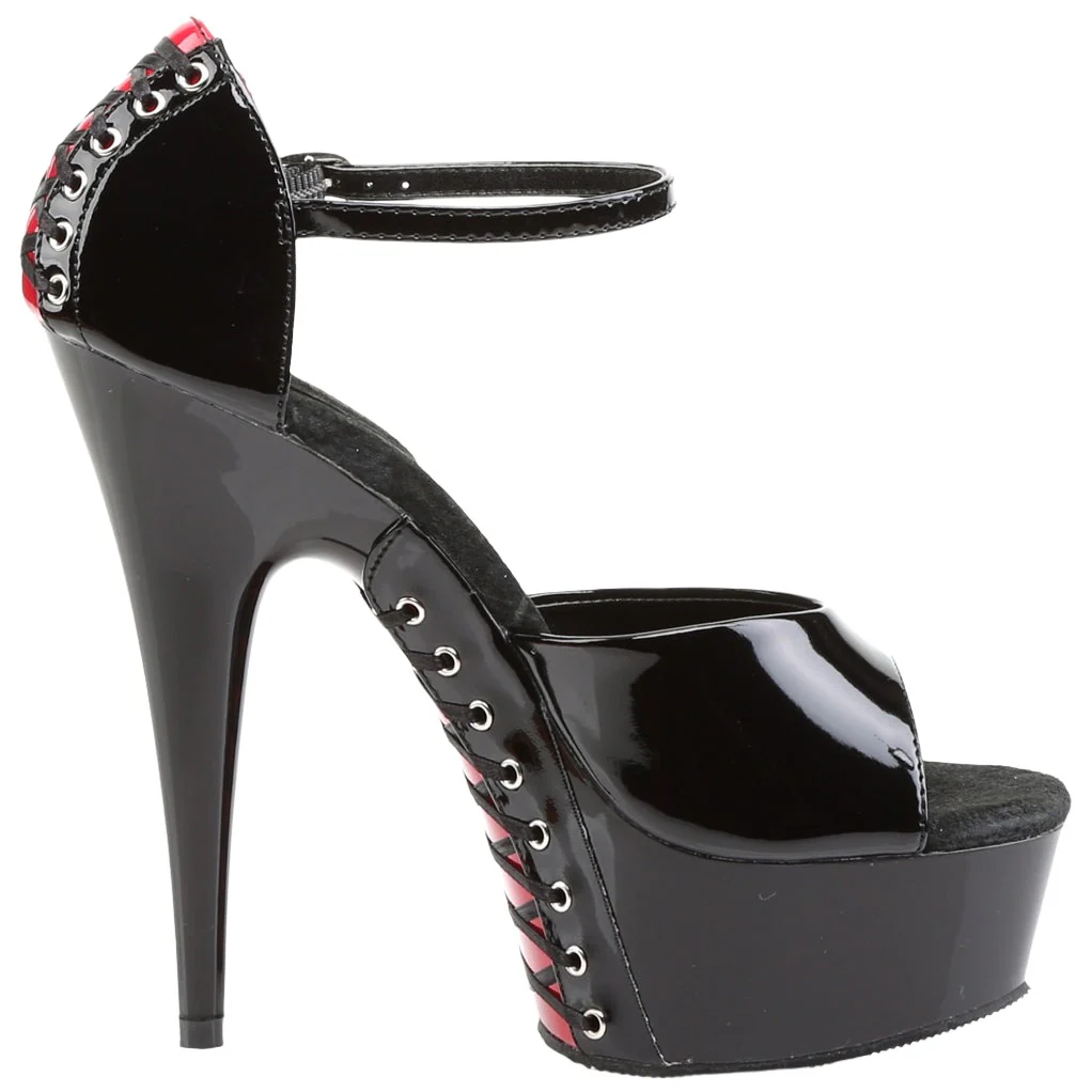 Pleaser DELIGHT 660FH Shoes Black/Red (UK6, 7, 8, 10) - Image 5