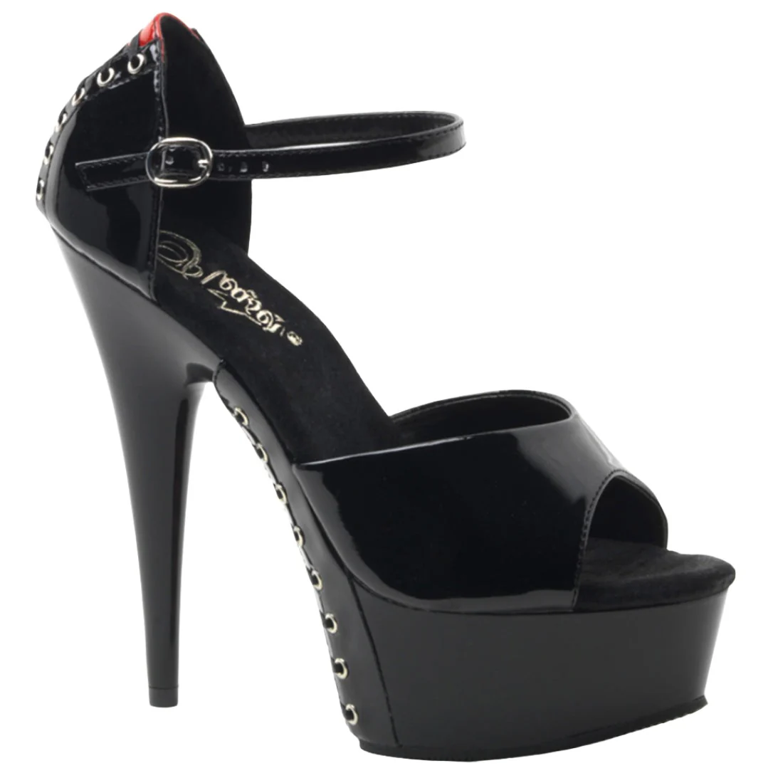 Pleaser DELIGHT 660FH Shoes Black/Red (UK6, 7, 8, 10) - Image 6