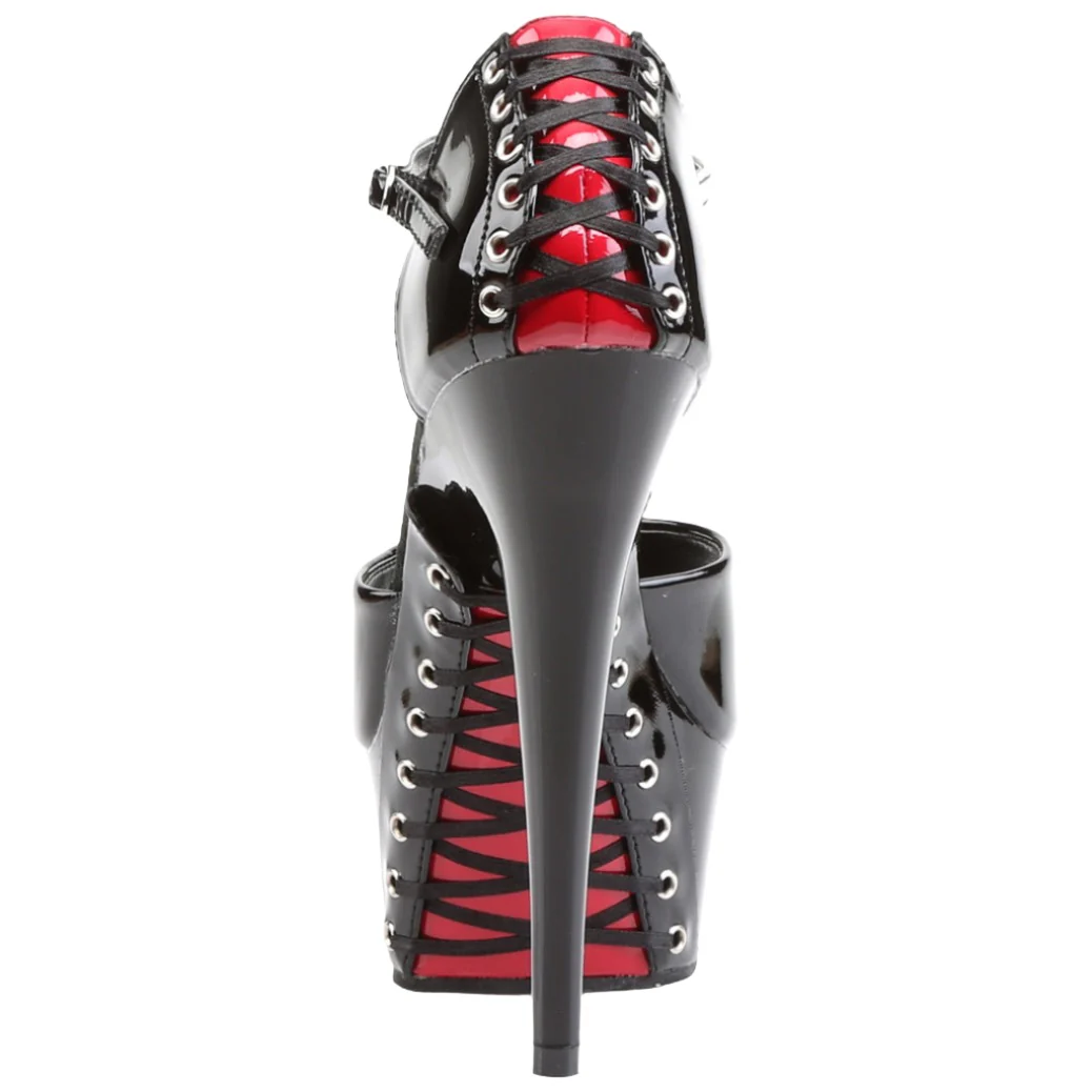 Pleaser DELIGHT 660FH Shoes Black/Red (UK6, 7, 8, 10) - Image 7