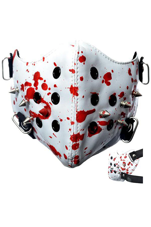 Poizen White Spike Face Mask Blood Splatter
