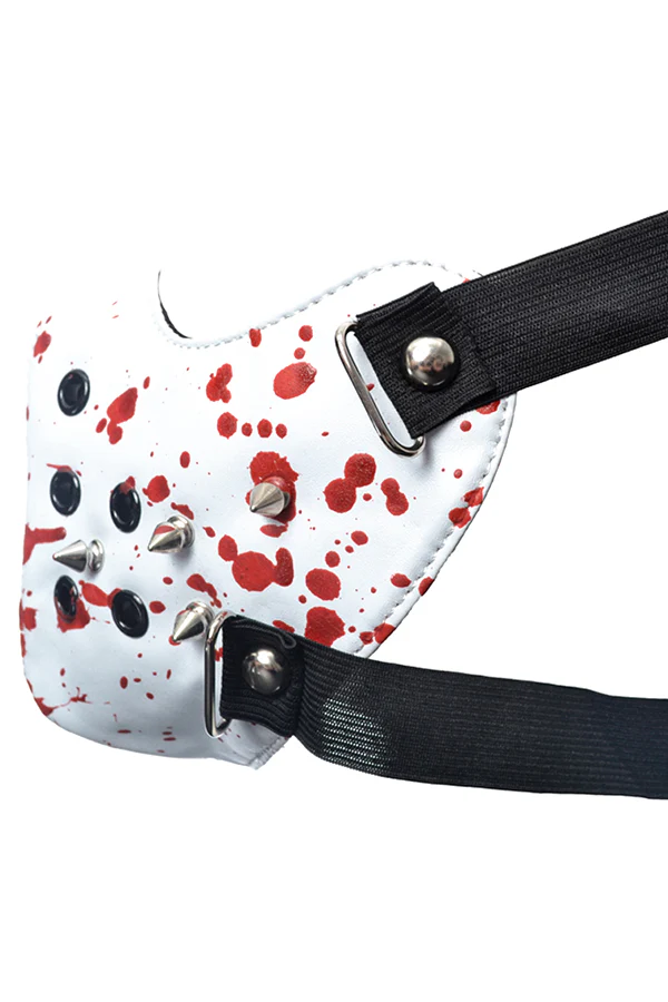 Poizen White Spike Face Mask Blood Splatter - Image 3