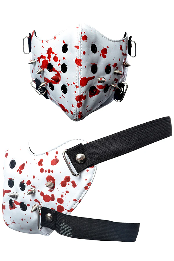 Poizen White Spike Face Mask Blood Splatter - Image 4