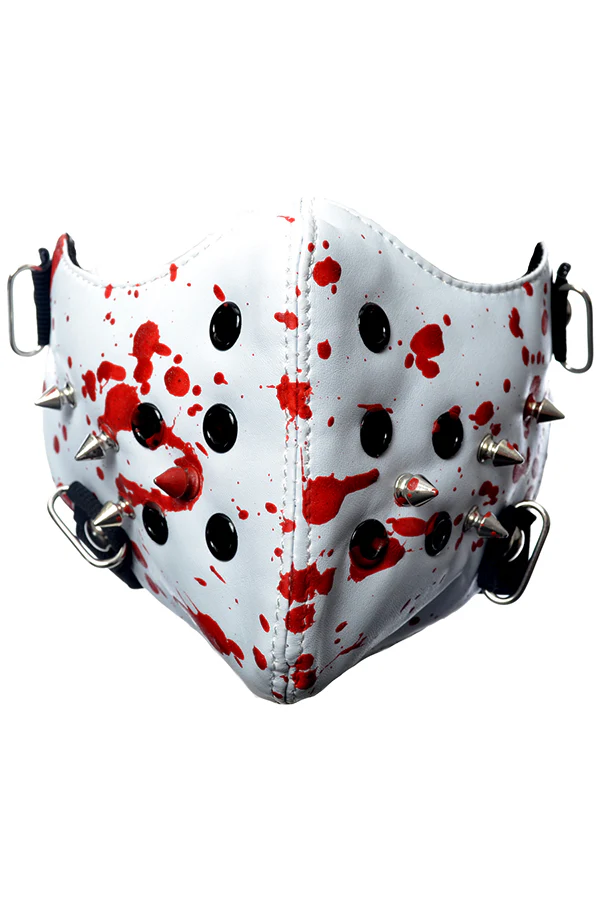 Poizen White Spike Face Mask Blood Splatter - Image 5