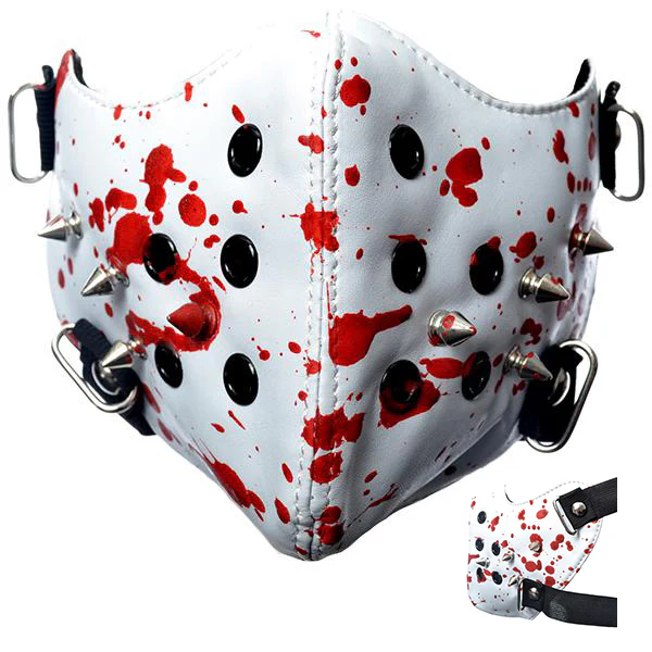 Poizen White Spike Face Mask Blood Splatter - Image 6