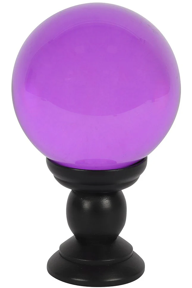 Purple Crystal Ball on Stand Large