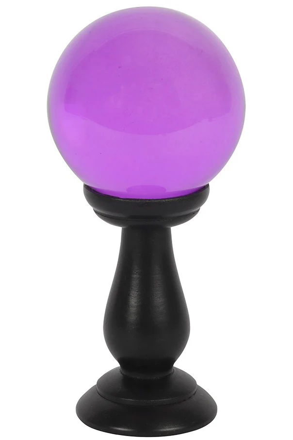 Purple Crystal Ball on Stand Small