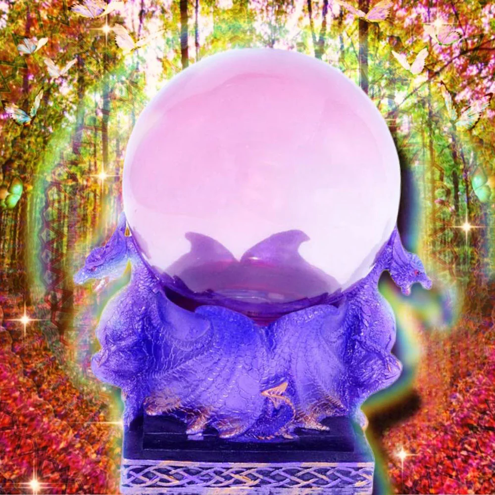 Purple Dragon with LED Glass Ball - Image 2