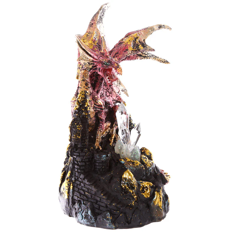 Red Dark Legends Dragon on Castle with LED Crystal - Image 4