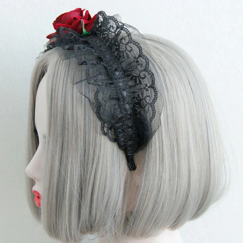 Red Rose Lolita Headband - Image 6