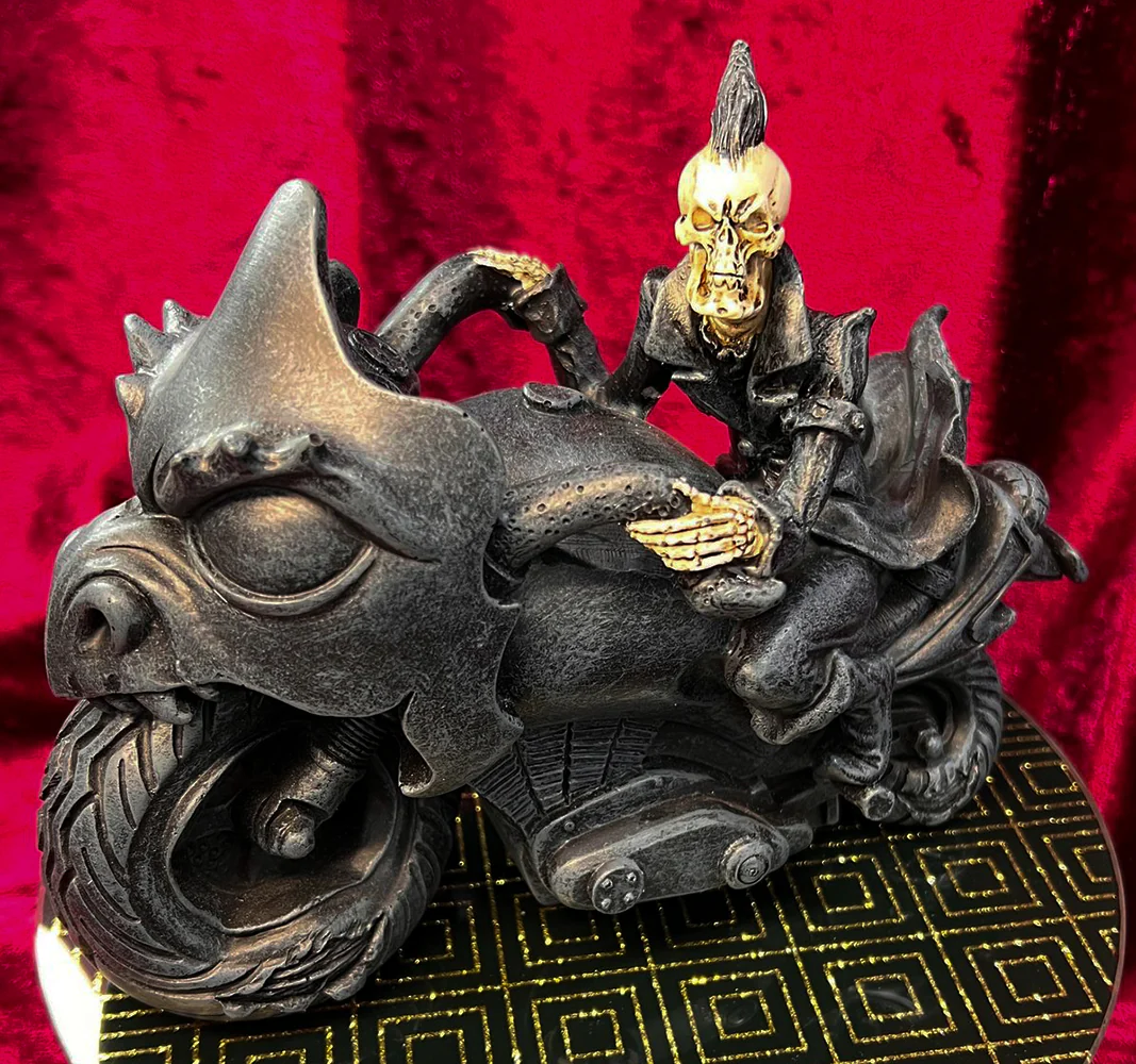 Ride or Die Skeleton Biker Figurine - Image 4