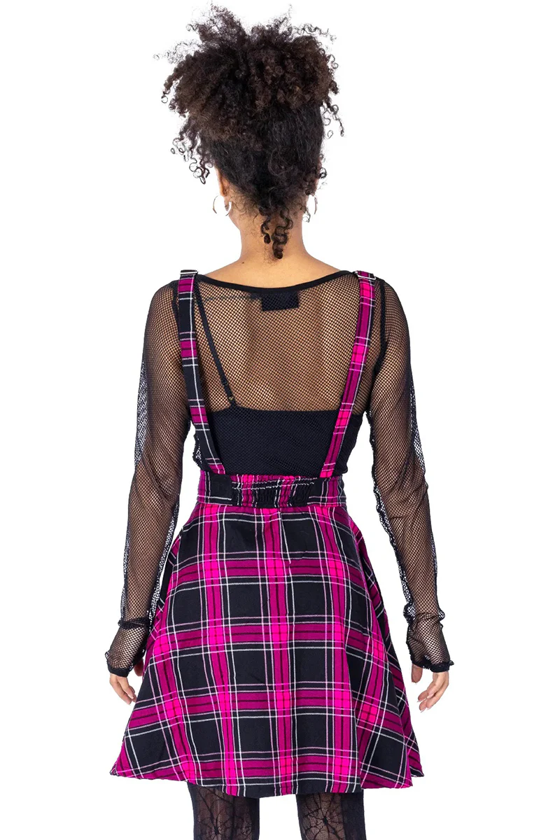 Rockabella Dark Pink Maeve Pinafore Dress - Image 5