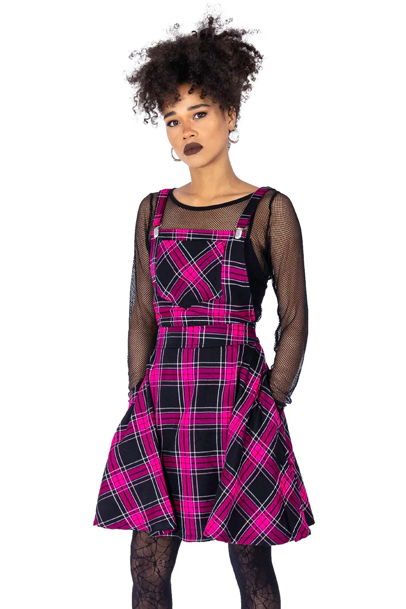 Rockabella Dark Pink Maeve Pinafore Dress - Image 6