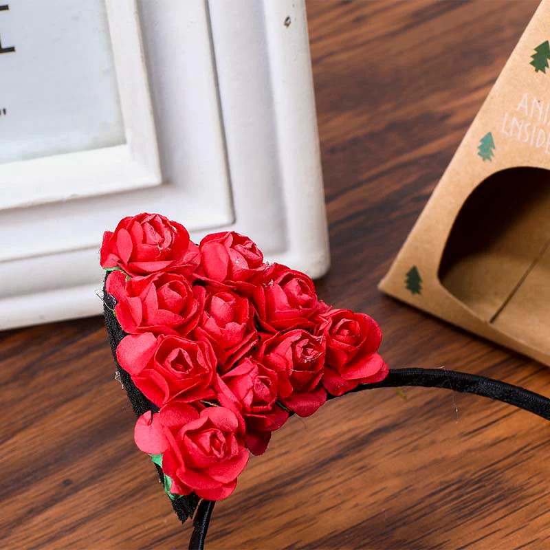 Rose Cat Ear Headband, 4 Colours - Image 6