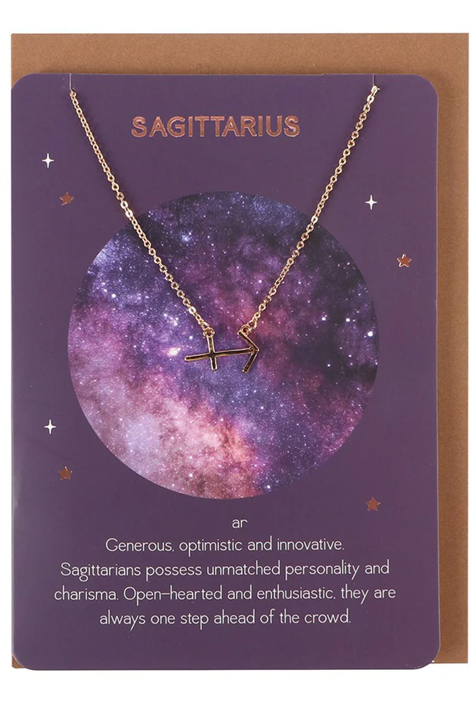 Sagittarius Zodiac Necklace Card