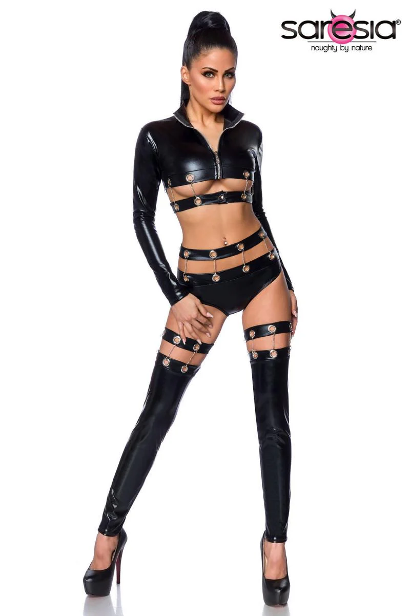 Saresia Dancewear Metal Wetlook Set (XS, M, XL) - Image 7