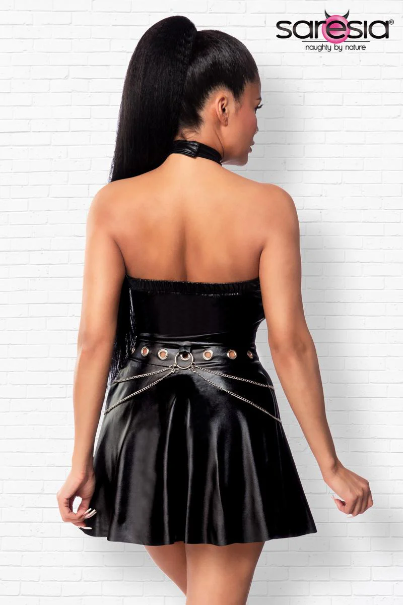 Saresia Flared Wetlook Dress (XS, XL) - Image 7
