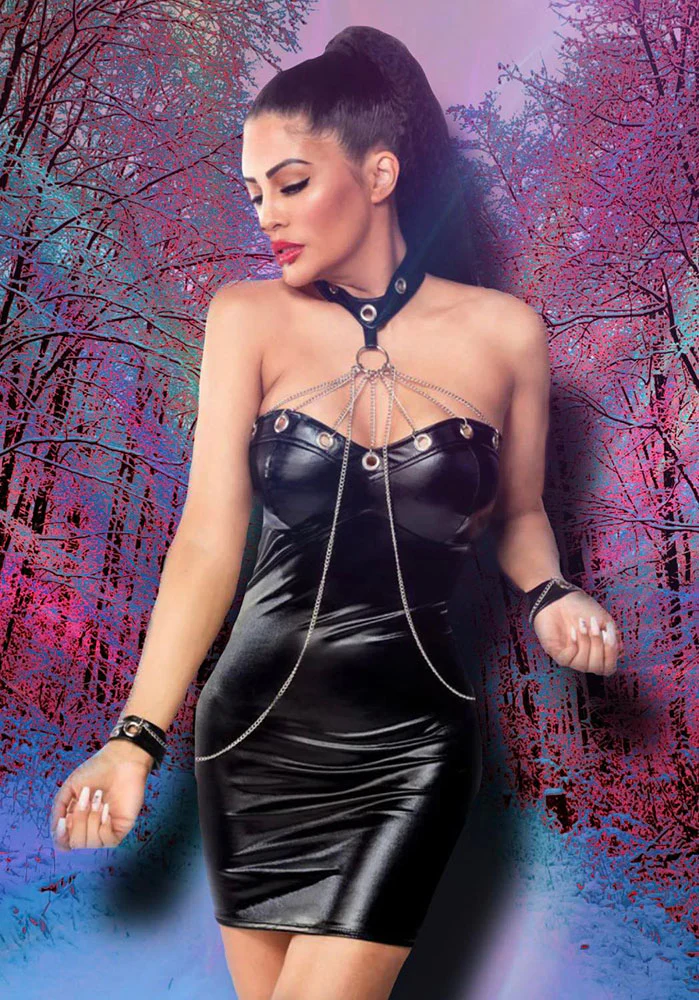 Saresia Wetlook Mini Dress - Image 2