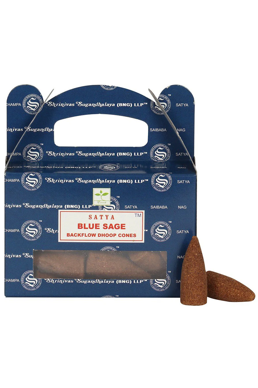 Satya Blue Sage Backflow Dhoop Cones