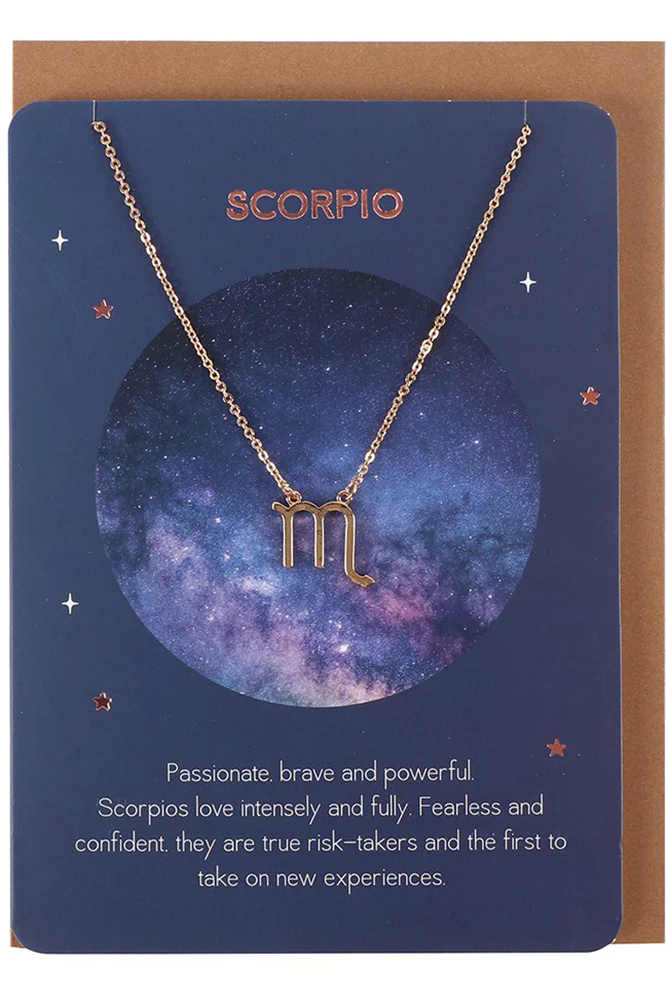 Scorpio Zodiac Necklace Card