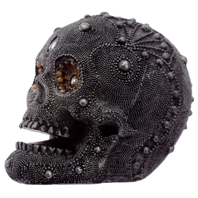 Silver Beaded Skull Head - Image 3