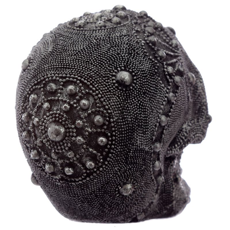 Silver Beaded Skull Head - Image 4