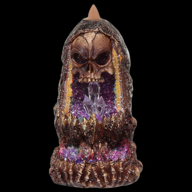 Skull Crystal Cave LED Backflow Incense Burner - Image 6