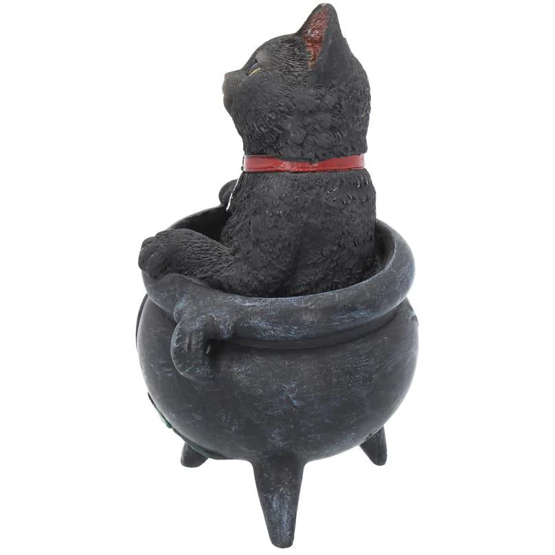 Smudge Black Cat Cauldron Figurine - Image 4