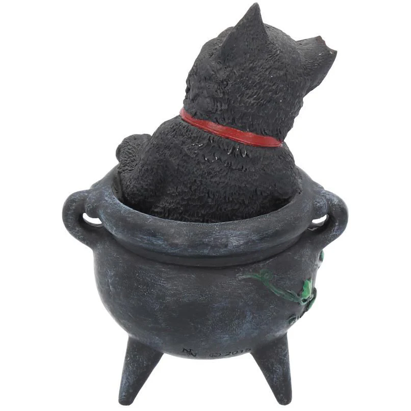 Smudge Black Cat Cauldron Figurine - Image 5