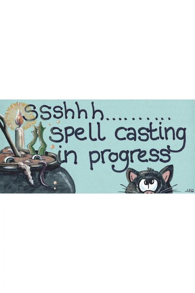Ssshhh Spell Casting in Progress Cat Wall Plaque Door Sign