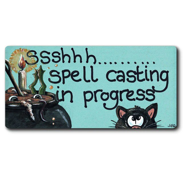Ssshhh Spell Casting In Progress Smiley Fridge Magnet - Image 2