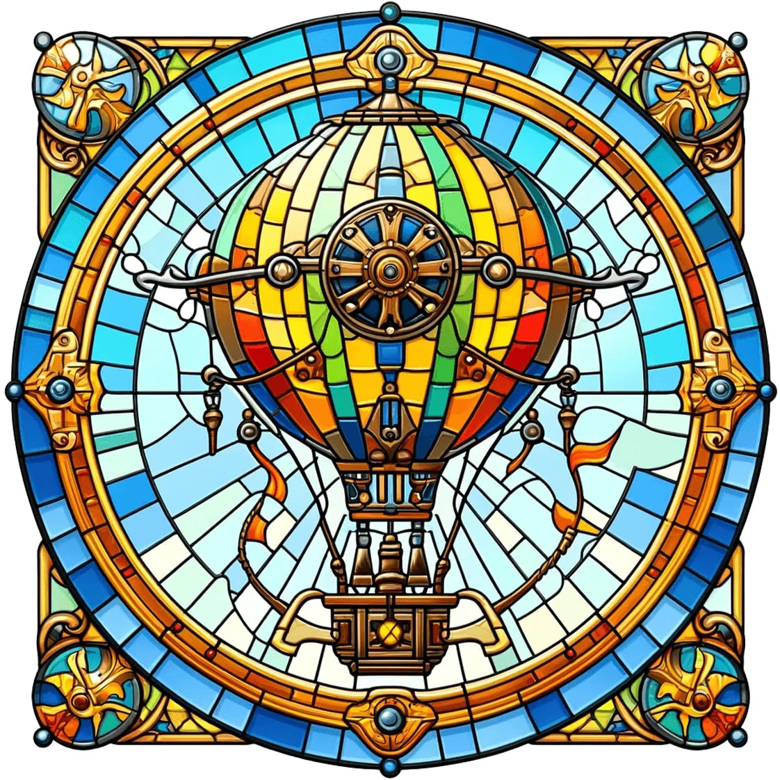 Steampunk Classic Hot Air Balloon Coaster Art034 - Image 3