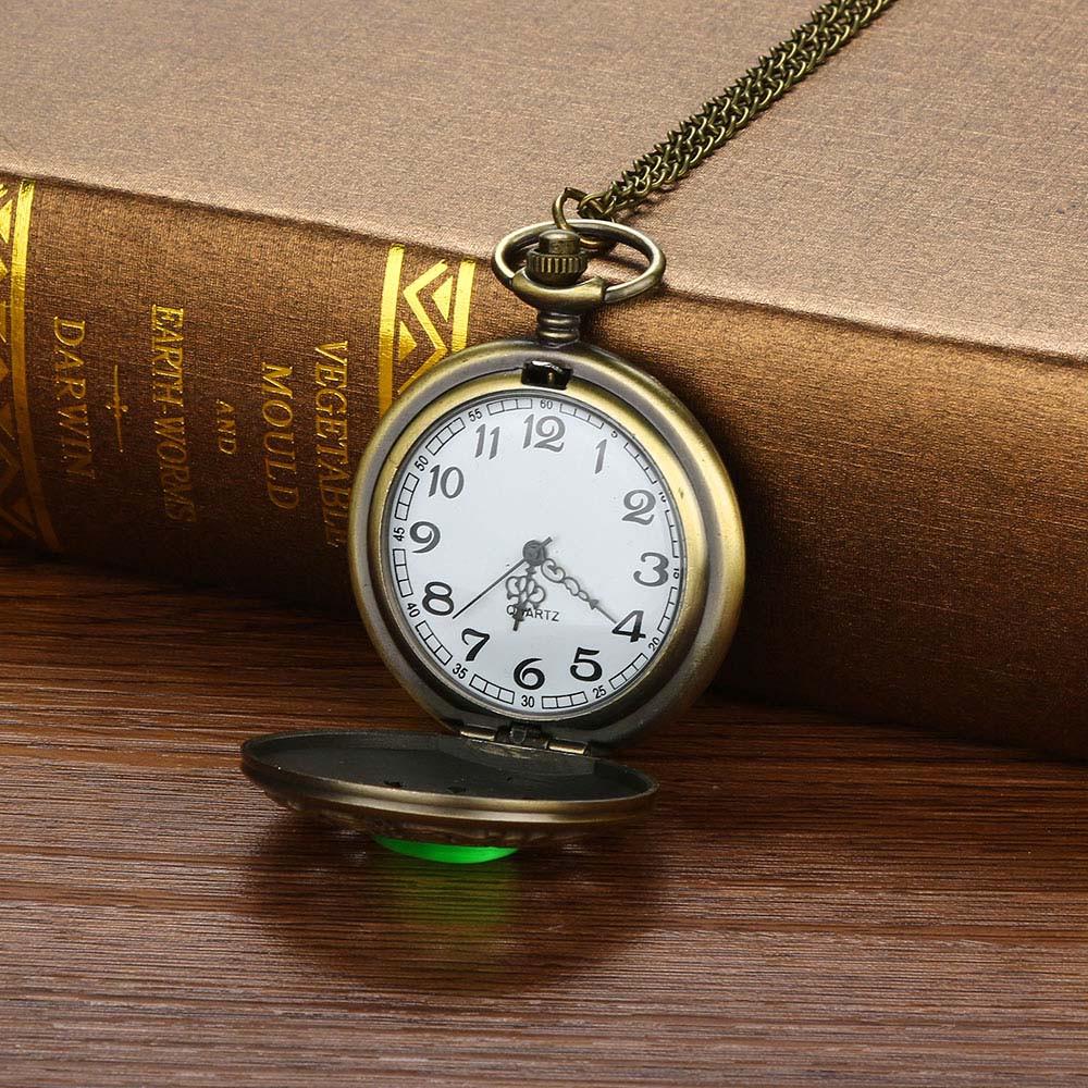 Steampunk Pocket Watch with green Cabochon - Image 3