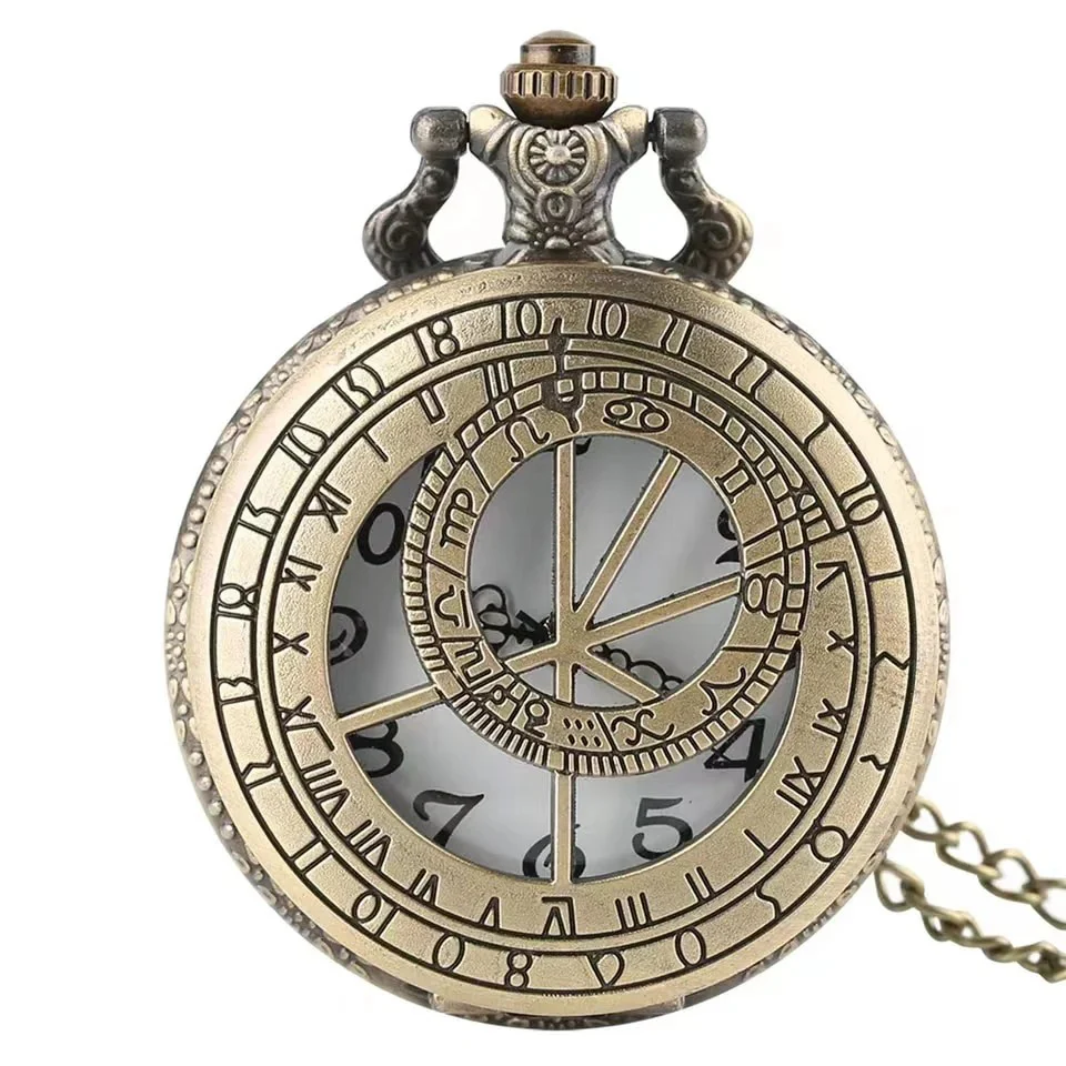 Steampunk Pocket Watch with Astrolabe Zodiac Design - Image 5