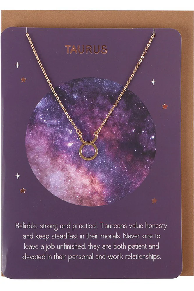 Taurus Zodiac Necklace Card