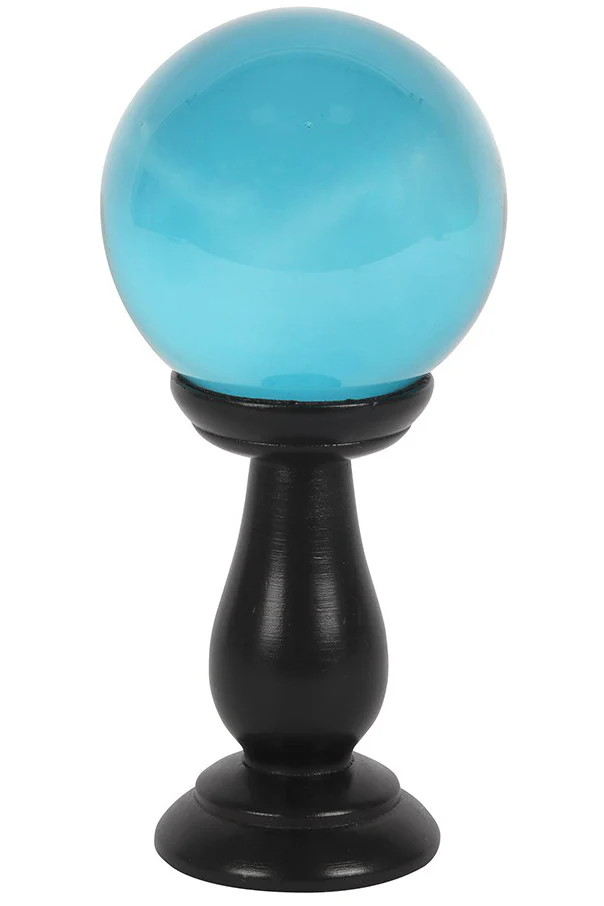 Teal Crystal Ball on Stand Small