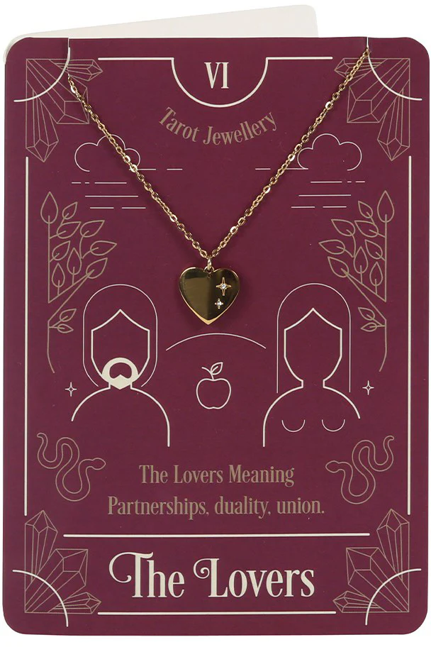 The Lovers Tarot Necklace on Greeting Card