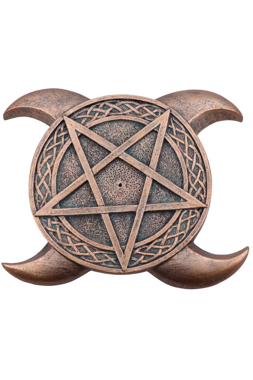 Triple Moon Pentacle Incense Burner