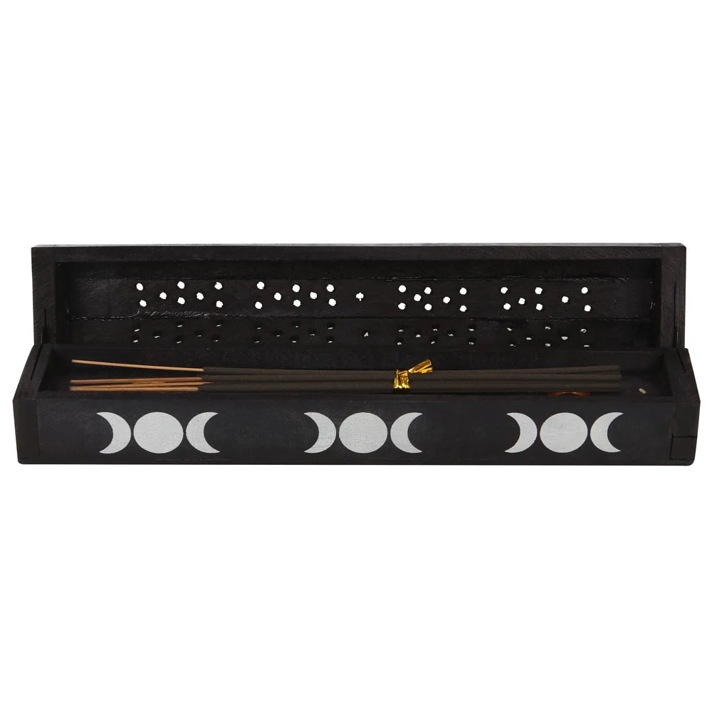 Triple Moon Wooden Sage Incense Box Set - Image 3