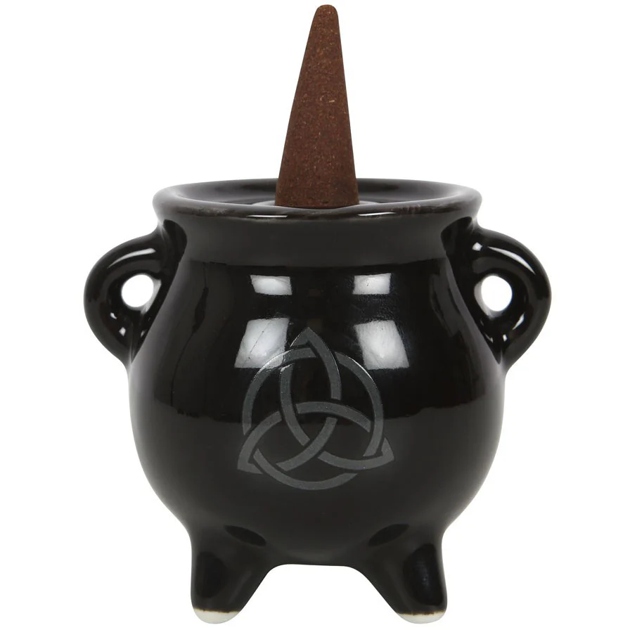 Triquetra Cauldron Ceramic Incense Holder - Image 2