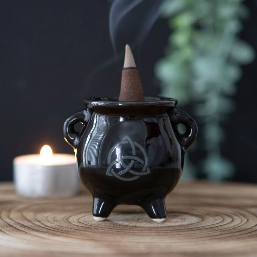 Triquetra Cauldron Ceramic Incense Holder - Image 5