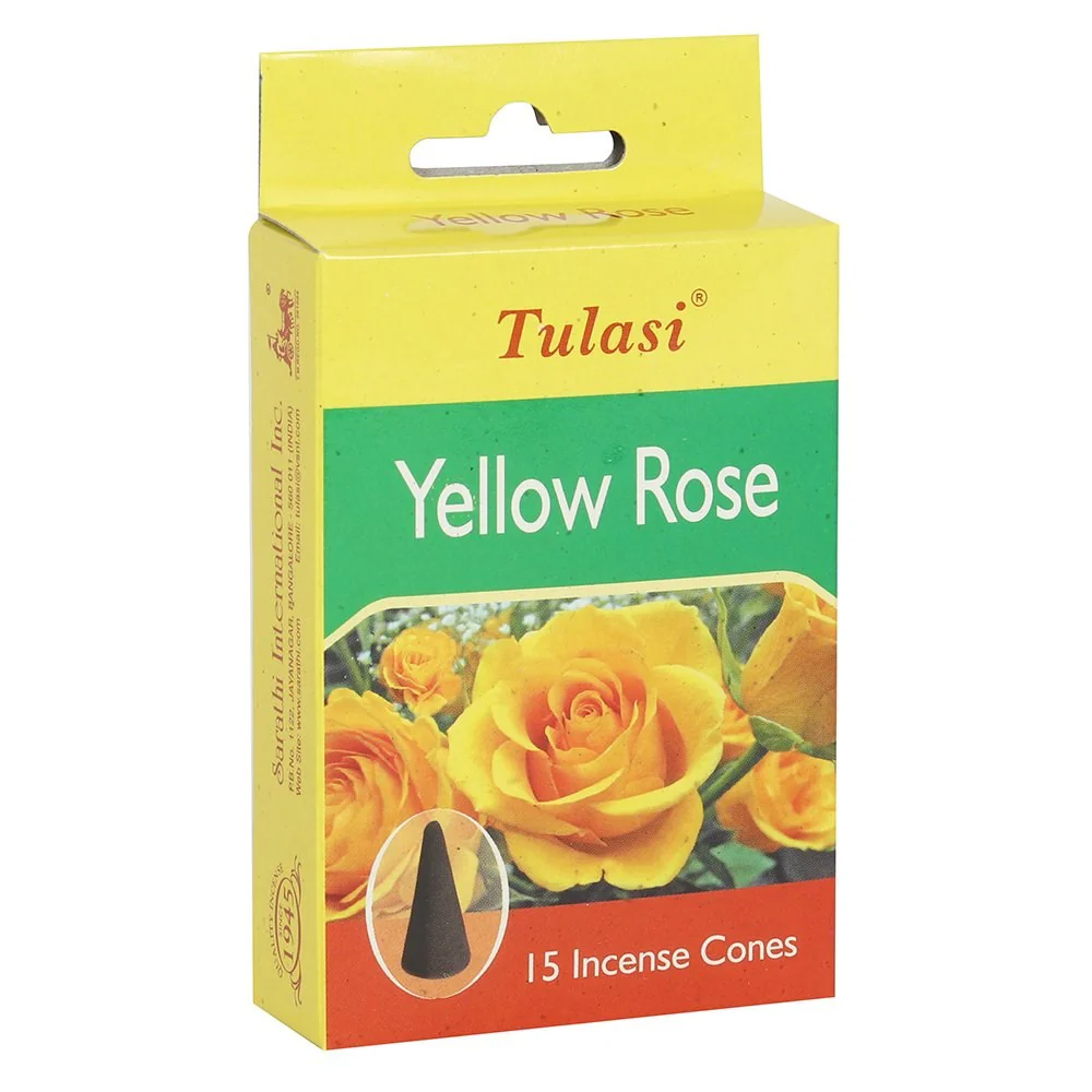 Tulasi Yellow Rose Incense Cones - Image 2