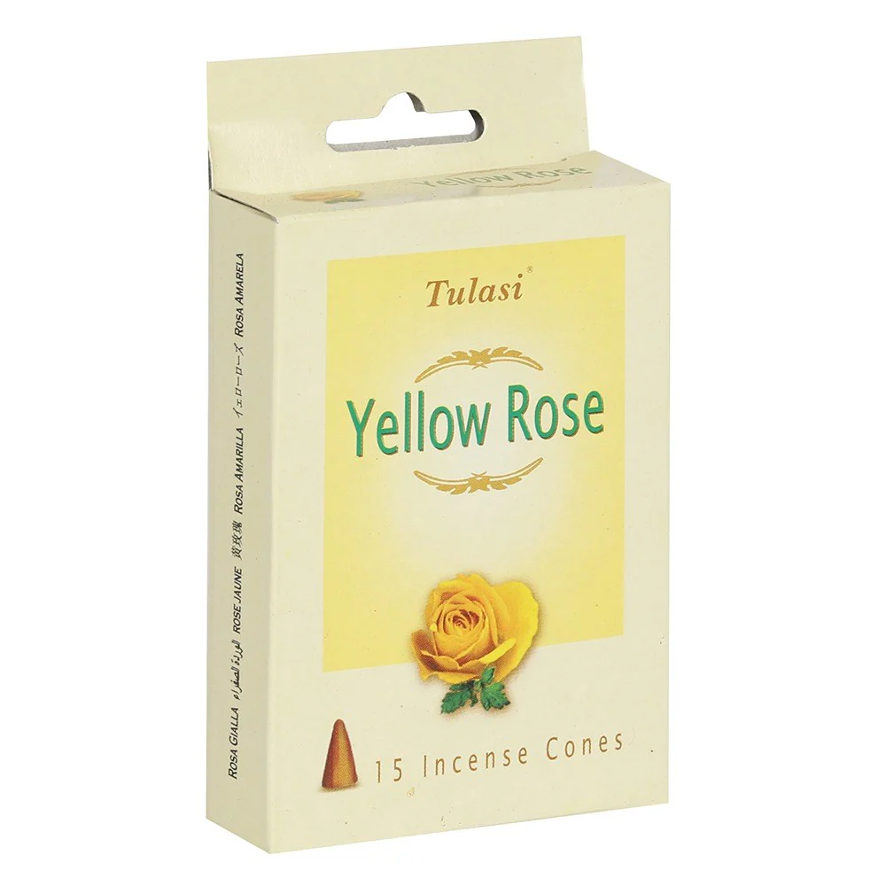 Tulasi Yellow Rose Incense Cones - Image 4