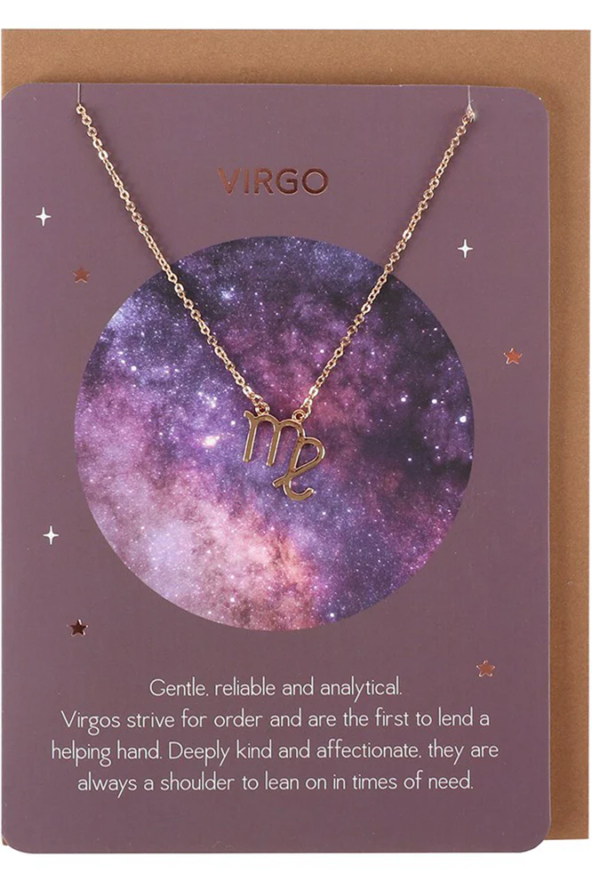 Virgo Zodiac Necklace Card