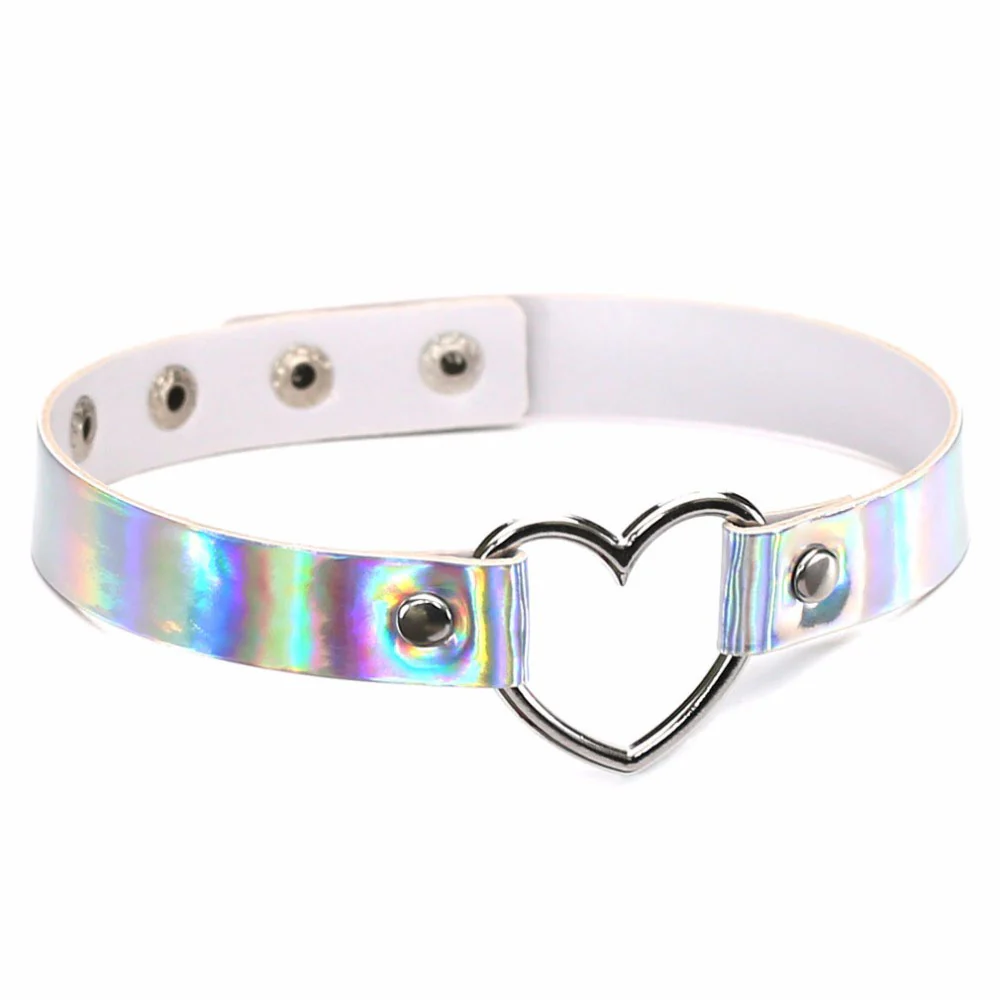 White Holographic Heart Choker - Image 3